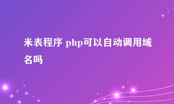 米表程序 php可以自动调用域名吗