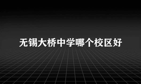 无锡大桥中学哪个校区好