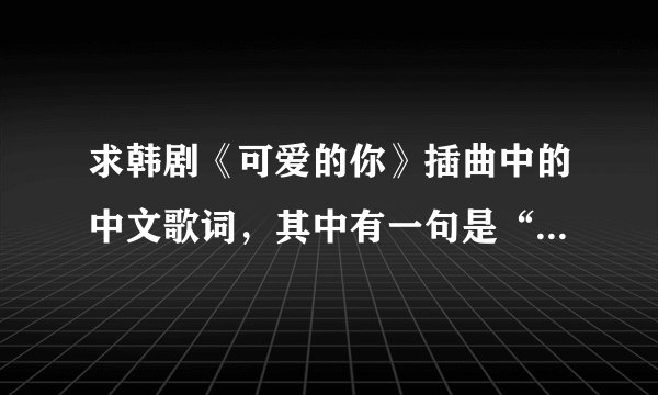 求韩剧《可爱的你》插曲中的中文歌词，其中有一句是“你会进入我的梦吗？”是女的唱的。谢谢