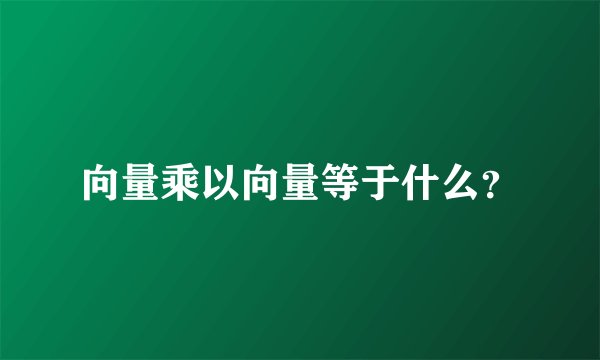 向量乘以向量等于什么？