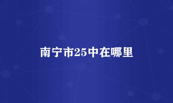 南宁市25中在哪里