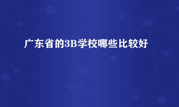 广东省的3B学校哪些比较好