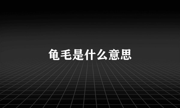 龟毛是什么意思
