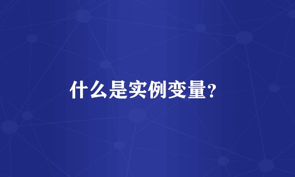 什么是实例变量？