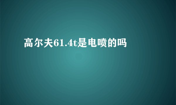 高尔夫61.4t是电喷的吗