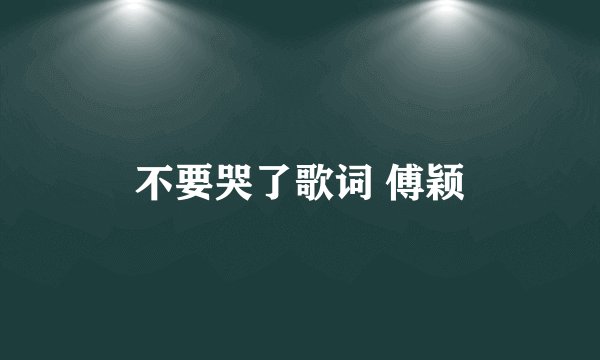 不要哭了歌词 傅颖