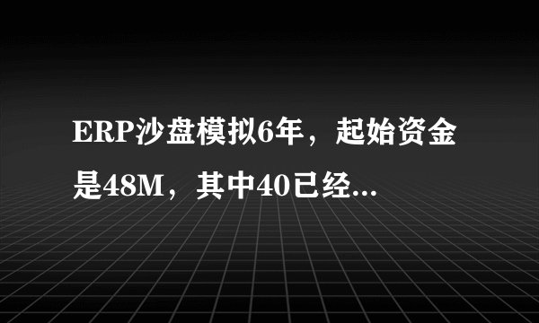 ERP沙盘模拟6年，起始资金是48M，其中40已经是长期贷款。怎么弄啊！！