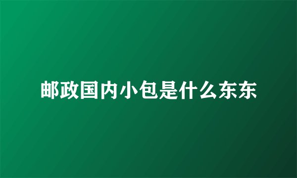 邮政国内小包是什么东东