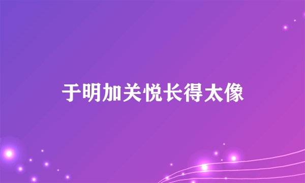于明加关悦长得太像