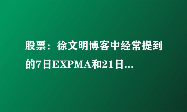 股票：徐文明博客中经常提到的7日EXPMA和21日EXPMA怎么找？