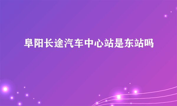 阜阳长途汽车中心站是东站吗