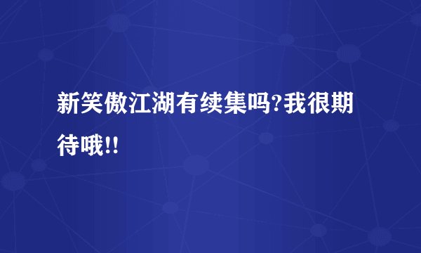 新笑傲江湖有续集吗?我很期待哦!!