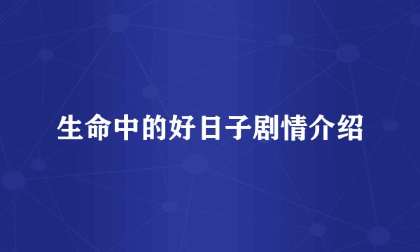 生命中的好日子剧情介绍