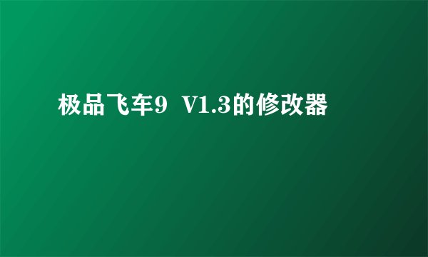极品飞车9  V1.3的修改器