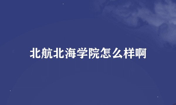 北航北海学院怎么样啊