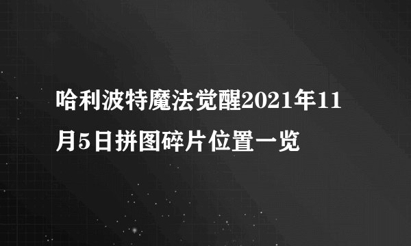 哈利波特魔法觉醒2021年11月5日拼图碎片位置一览