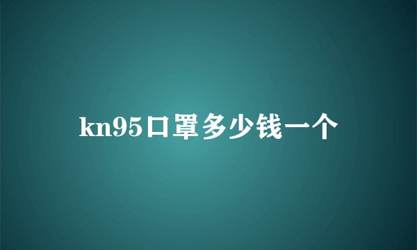 kn95口罩多少钱一个