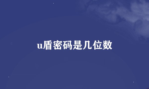 u盾密码是几位数