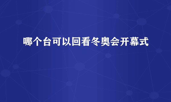哪个台可以回看冬奥会开幕式