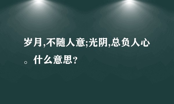 岁月,不随人意;光阴,总负人心。什么意思？