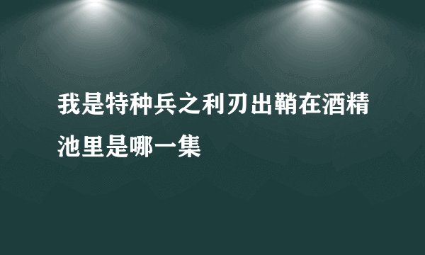我是特种兵之利刃出鞘在酒精池里是哪一集