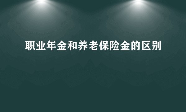 职业年金和养老保险金的区别