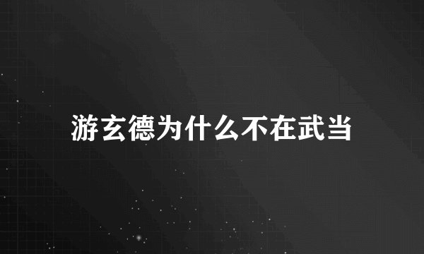 游玄德为什么不在武当
