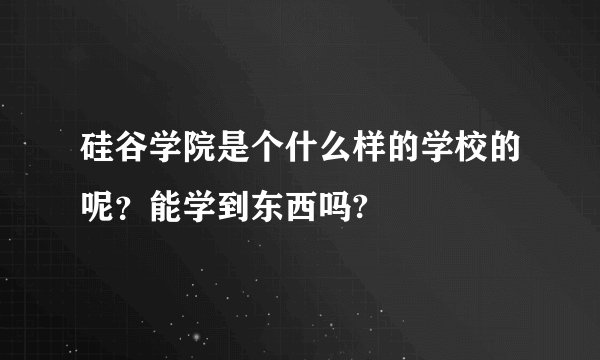 硅谷学院是个什么样的学校的呢？能学到东西吗?