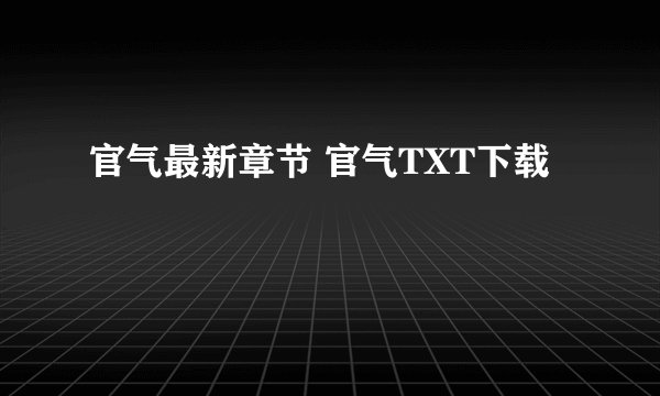 官气最新章节 官气TXT下载