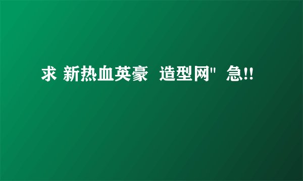 求 新热血英豪  造型网