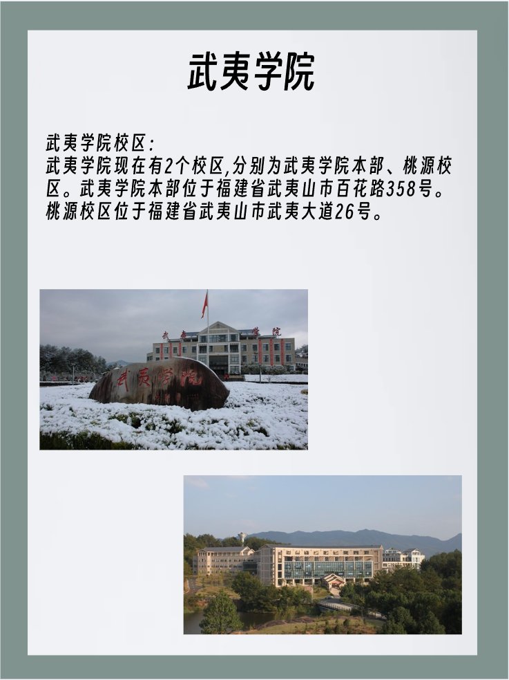 武夷学院有几个校区及各个校区的介绍