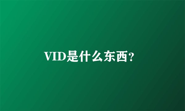 VID是什么东西？