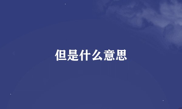 但是什么意思