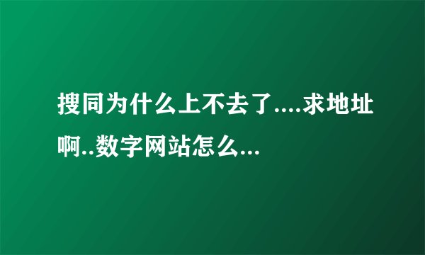 搜同为什么上不去了....求地址啊..数字网站怎么上不去了