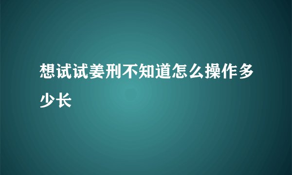想试试姜刑不知道怎么操作多少长