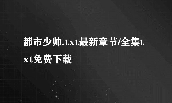 都市少帅.txt最新章节/全集txt免费下载