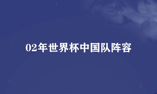 02年世界杯中国队阵容