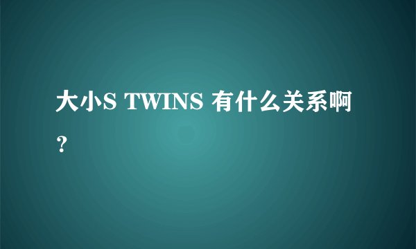 大小S TWINS 有什么关系啊？