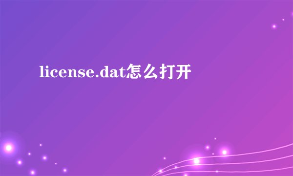 license.dat怎么打开