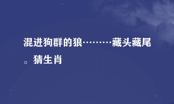 混进狗群的狼………藏头藏尾。猜生肖