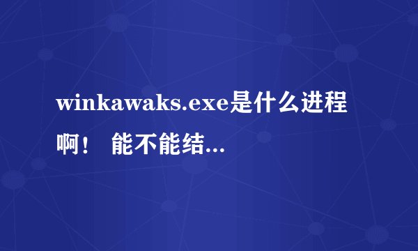 winkawaks.exe是什么进程啊！ 能不能结束这个进程