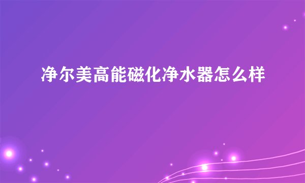 净尔美高能磁化净水器怎么样