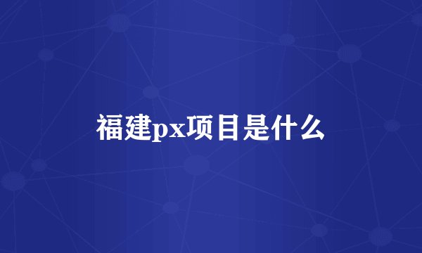 福建px项目是什么
