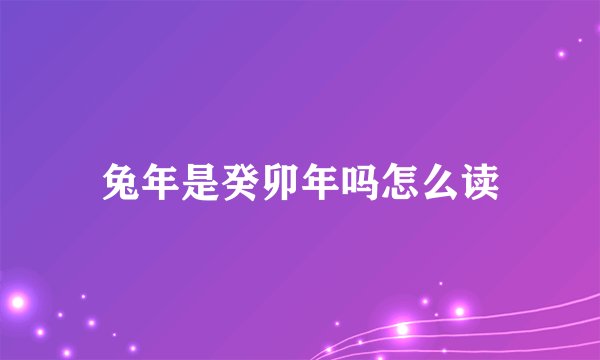 兔年是癸卯年吗怎么读