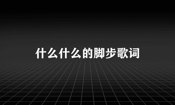 什么什么的脚步歌词