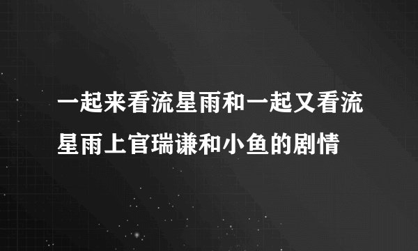 一起来看流星雨和一起又看流星雨上官瑞谦和小鱼的剧情
