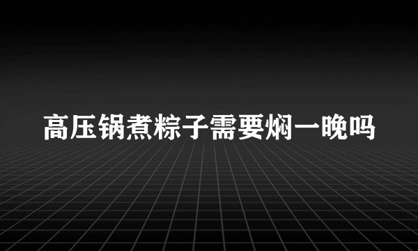 高压锅煮粽子需要焖一晚吗