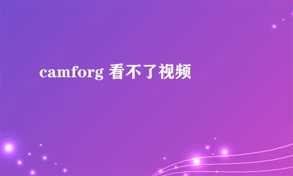 camforg 看不了视频