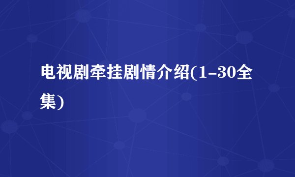 电视剧牵挂剧情介绍(1-30全集)