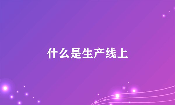 什么是生产线上